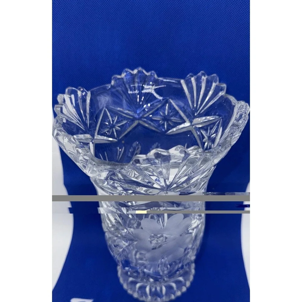 Vintage Imperial Lead Crystal Scalloped Top Vase Made in Poland